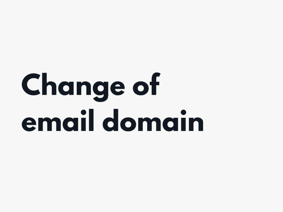 Change of email domain